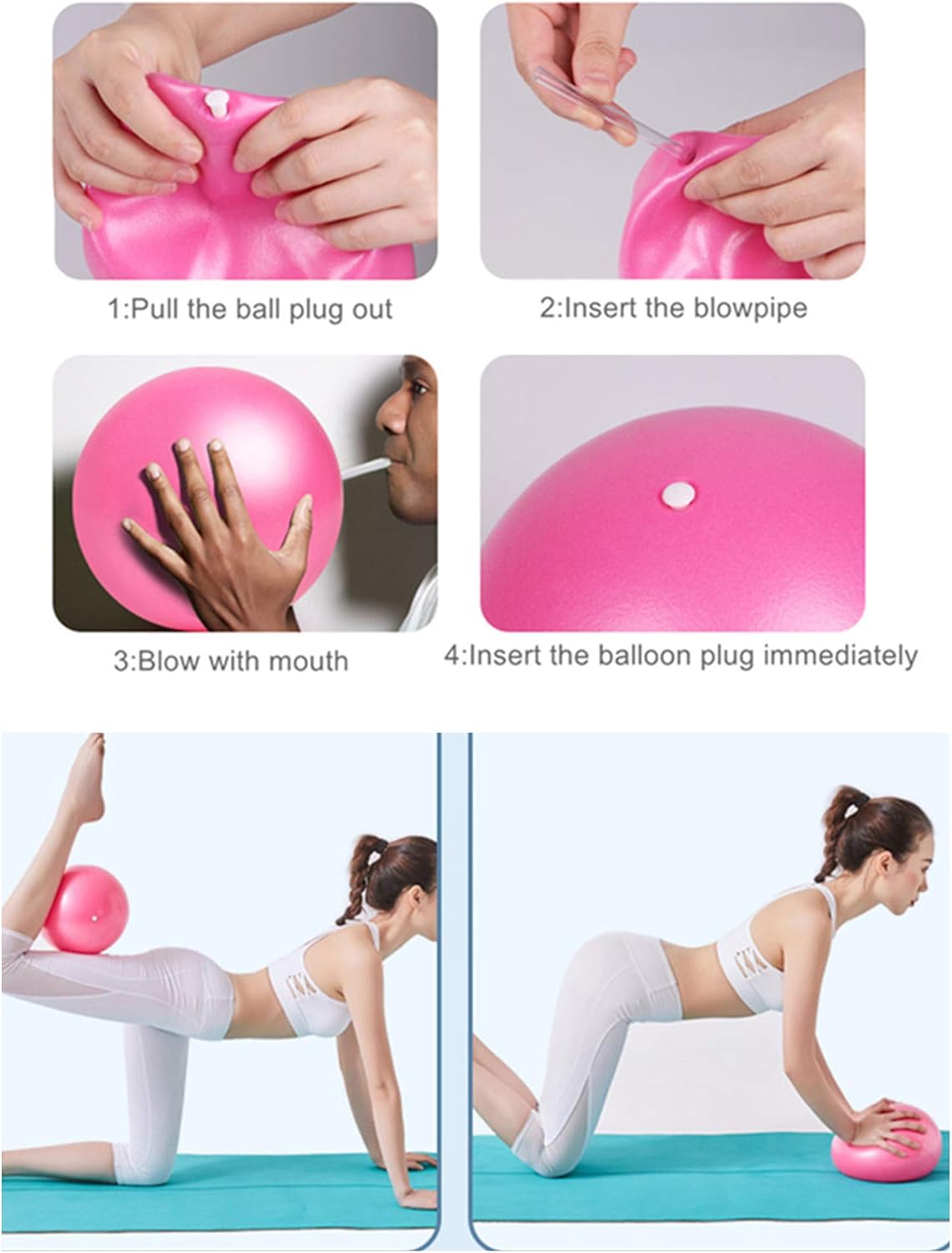 YXILEE Pilates Ring Circle Set - Workout at Home Workout Equipment Women - Booty Bands Stretching Equipment Pilates Mini Exercise Ball for Legs Arms and Thighs