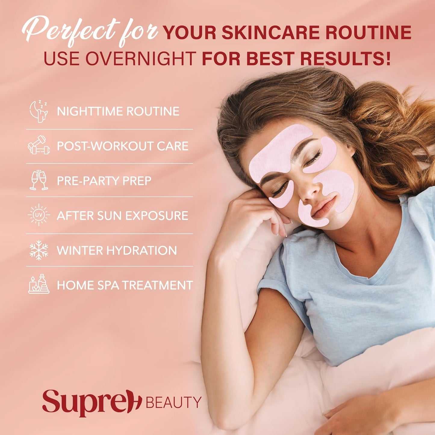 Facial Wrinkle Patches for Anti-Wrinkle: Smile Line Patches Under Eye and Forehead 3 in 1 Set - Overnight Easy Stay with Peptide Collagen 60 PCS
