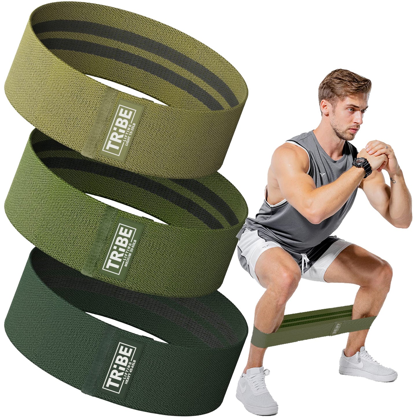 Fabric Resistance Bands for Legs - Workout Bands Resistance Bands for Men and Women - Booty Bands for Working Out - Exercise Bands Resistance Bands Set - Elastic Bands for Exercise