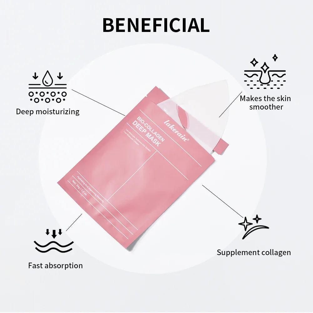 Real Deep Mask Collagen Hydrating Overnight Hydrogel Mask Elasticity Improvement Pore Minimizing