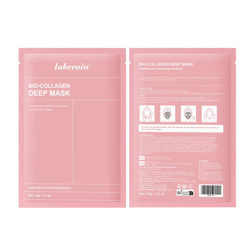 Real Deep Mask Collagen Hydrating Overnight Hydrogel Mask Elasticity Improvement Pore Minimizing