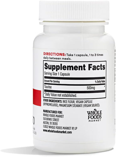 365 by Whole Foods Market, Taurine, 500 Mg, 60 Count