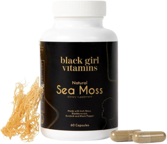 Black Girl Vitamins - Irish Sea Moss Capsules (500 mg) for Immune Support - Organic Sea Moss