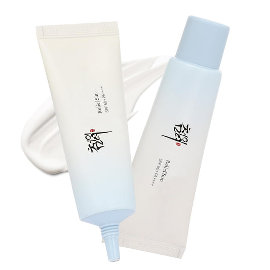 2PCS Relief Sun Organic Sunscreen SPF50+, Sunblock PA++++ Rice and Probiotics,Nourishing Skin Protection,Sun Moisturizing,KoreanSunscreen Skin Care Solution for All Skin Types