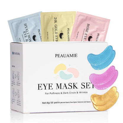 Under Eye Patchs Hyaluronic Acid Eye Mask for Dark Circles and Puffiness Wrinkle Eye Bags 30 Pairs