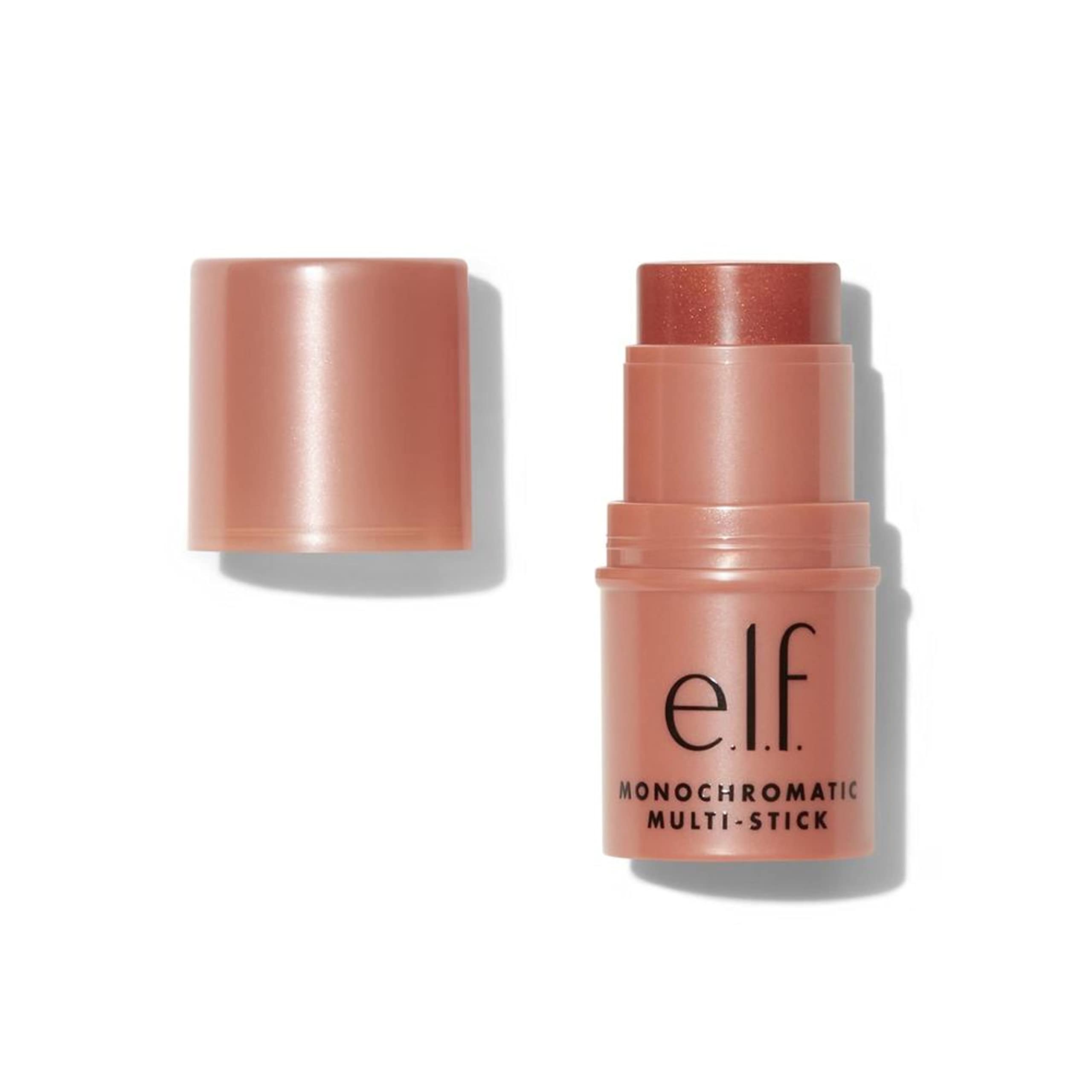 e.l.f. Monochromatic Multi Stick, Luxuriously Creamy & Blendable Color, For Eyes, Lips & Cheeks, Glistening Peach, 0.17 Oz (5g)