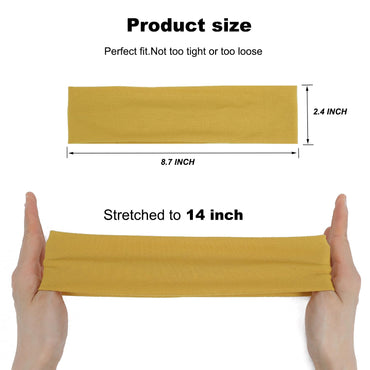9Pcs Headbands for women Non Slip Headband, Soft Elastic Hair Bands for Women's Hair, Fashion Cotton Cloth Stretchy Sweat Bands Headbands for Sports, Makeup, Gym, Running, Yoga, Workout (9Colors-A)