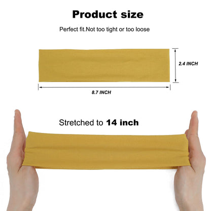 9Pcs Headbands for women Non Slip Headband, Soft Elastic Hair Bands for Women's Hair, Fashion Cotton Cloth Stretchy Sweat Bands Headbands for Sports, Makeup, Gym, Running, Yoga, Workout (9Colors-A)