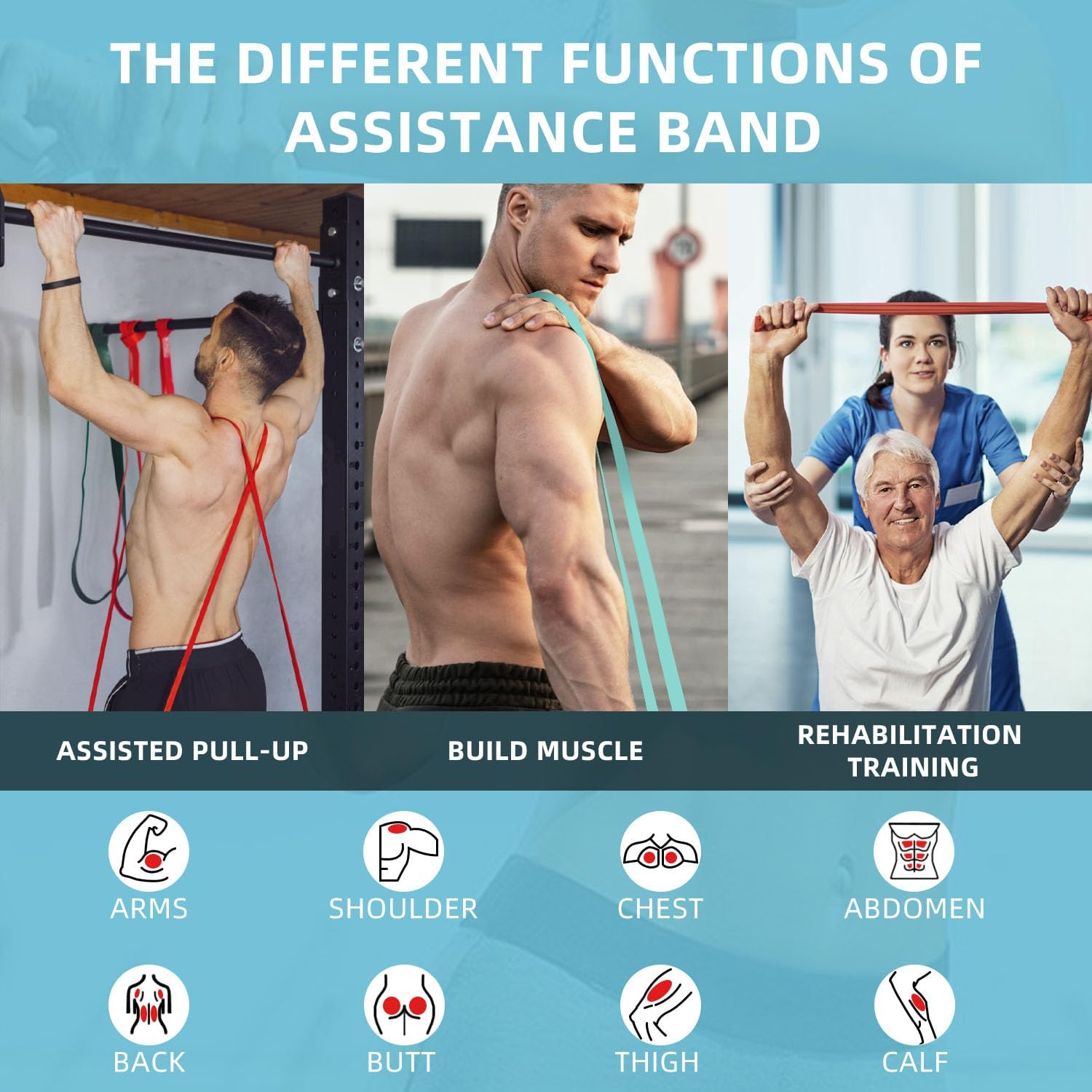 Resistance Bands, Pull Up Bands, Pull Up Assist Band Exercise Resistance Bands for Men & Women Working Out, Body Stretching, Physical Therapy, Muscle Training