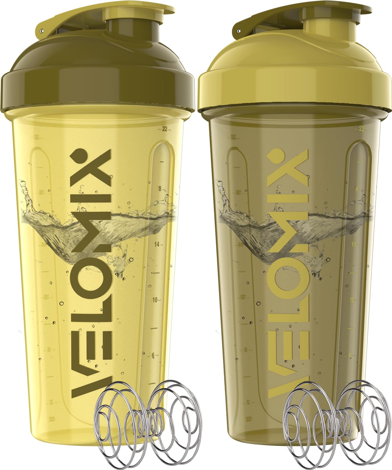'-2 Pack- 28 oz Protein Shaker Bottles for Protein Mixes - 2x Wire Whisk | Leak Proof Shaker Cups for Protein Shakes | Protein Shaker Bottle Pack | Shakers for Protein Shakes-Black&Transparent