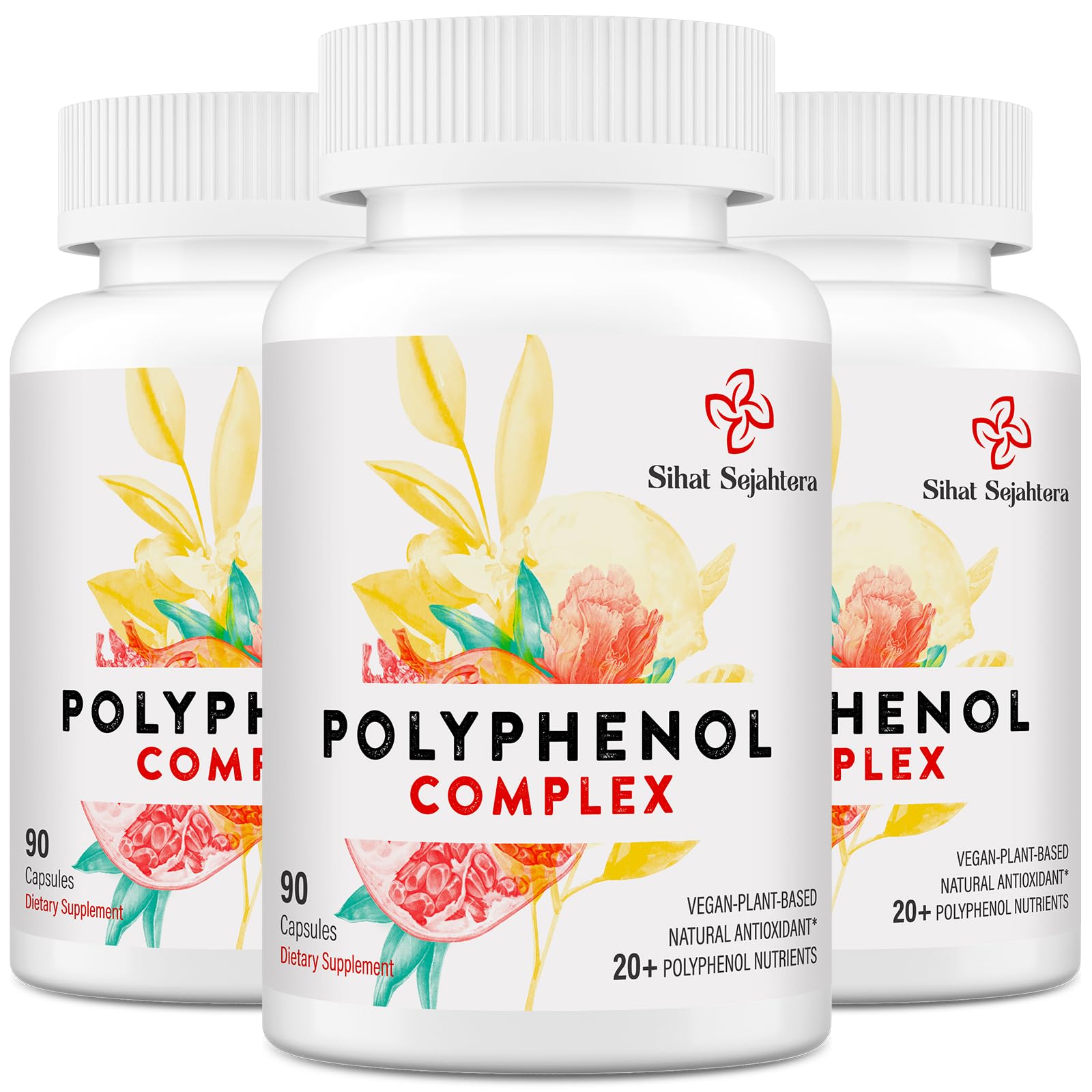 67,500 MG Polyphenols Supplement - Powerful Antioxidants & Polyphenol for Age Defense, Polyphenol Superfood, Quercetin, Resveratrol, Green Tea, Plant-Based & Energy, Immune Support, 90 Capsules