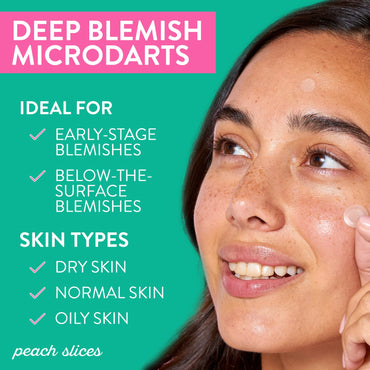 Peach Slices | Deep Blemish Microdarts | Acne Patch | Early Stage & Deep Pimples | Salicylic Acid | Tea Tree Oil | Niacinamide | Cica | Hyaluronic Acid | 9 Patches