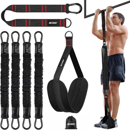 Pull Up Assistance Bands 260lbs, Heavy Pull Up Bands Resistance Bands for Pull Ups Working Out with Feet Rest, Pull Up Bar Bands Assistance Bands Strength Training Workout Equipment, Height Adjustable