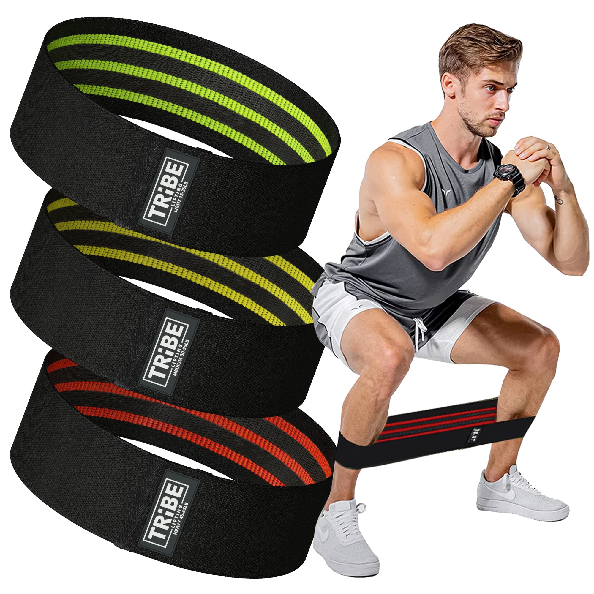Fabric Resistance Bands for Legs - Workout Bands Resistance Bands for Men and Women - Booty Bands for Working Out - Exercise Bands Resistance Bands Set - Elastic Bands for Exercise
