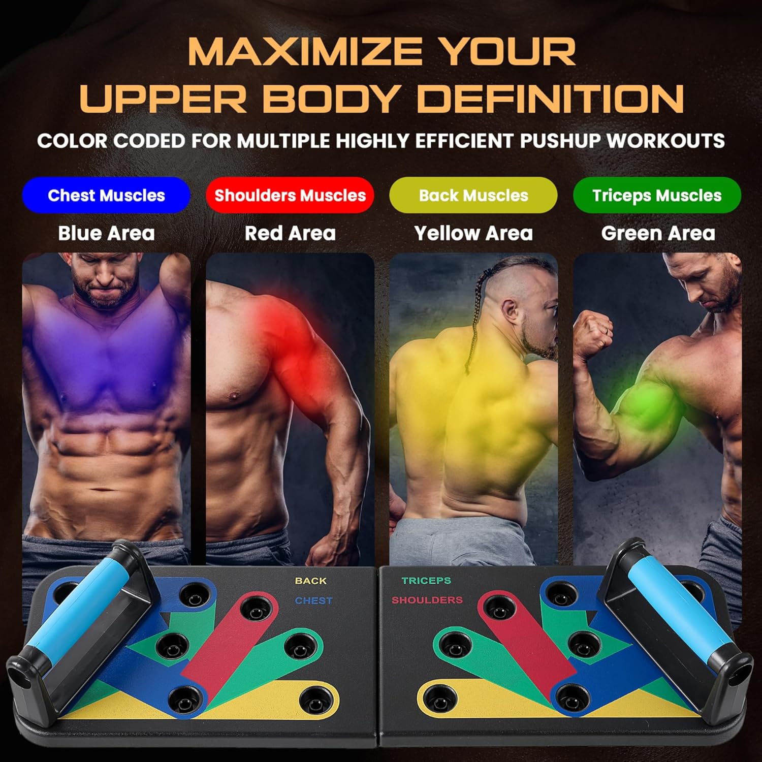 Push Up Board 9 in 1 with Adjustable Jump Rope | Push Up Board for Men & Women | Multi-functional Push Up Bar System | Perfect Pushup Board for Exercise | Strength Training Equipment | Skipping Rope