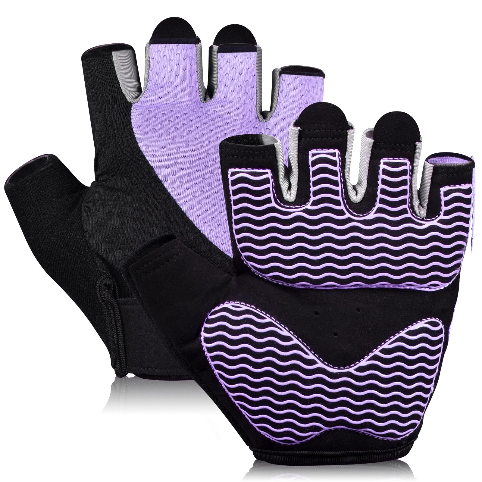 Sunnex Gym Gloves - Fingerless, Breathable Workout Gloves for Weightlifting, Cycling & More
