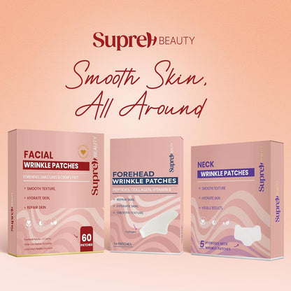 Facial Wrinkle Patches for Anti-Wrinkle: Smile Line Patches Under Eye and Forehead 3 in 1 Set - Overnight Easy Stay with Peptide Collagen 60 PCS