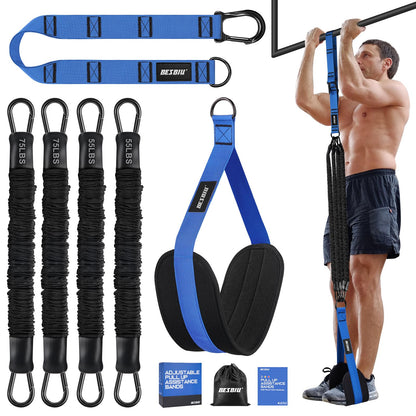 Pull Up Assistance Bands 260lbs, Heavy Pull Up Bands Resistance Bands for Pull Ups Working Out with Feet Rest, Pull Up Bar Bands Assistance Bands Strength Training Workout Equipment, Height Adjustable