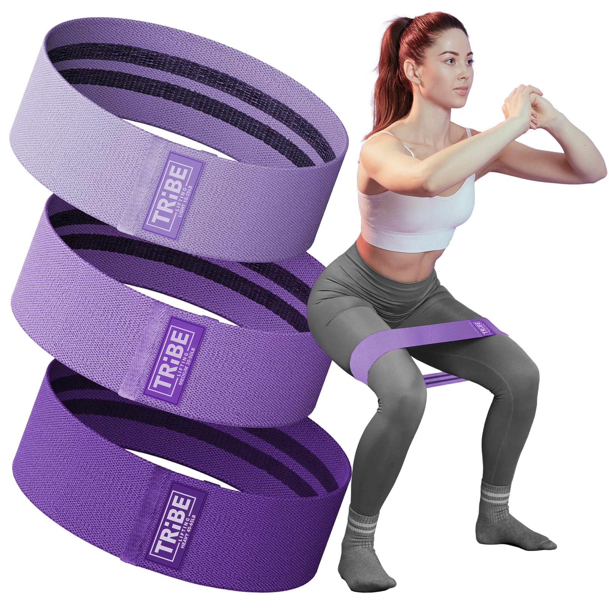 Fabric Resistance Bands for Legs - Workout Bands Resistance Bands for Men and Women - Booty Bands for Working Out - Exercise Bands Resistance Bands Set - Elastic Bands for Exercise