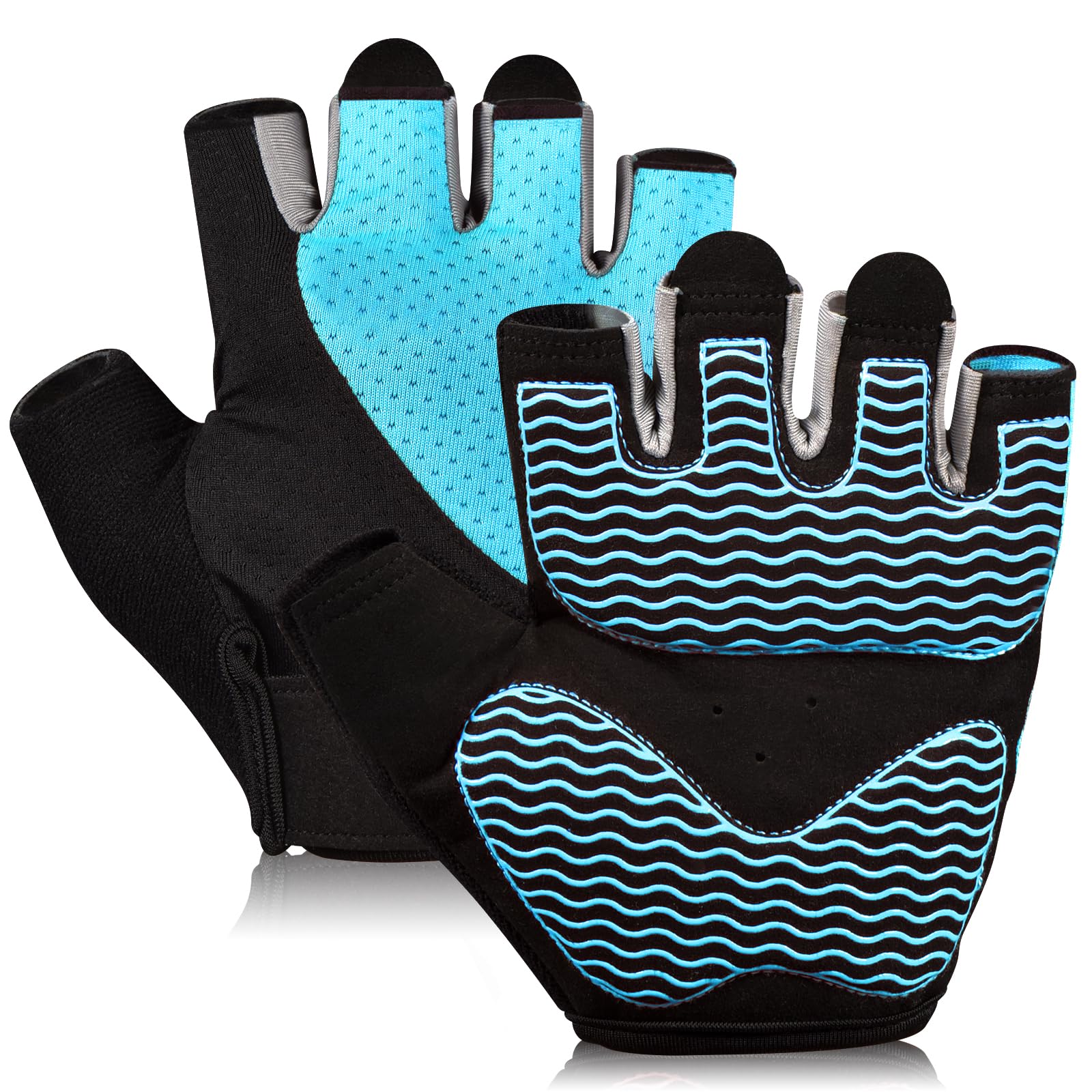 Sunnex Gym Gloves - Fingerless, Breathable Workout Gloves for Weightlifting, Cycling & More