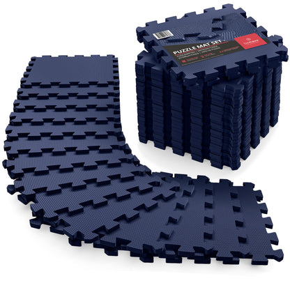 Gym Flooring Set - Interlocking EVA Soft Foam Floor Mat, 18 Pieces Puzzle Rubber Tiles Protective Ground Surface Protection, Play Workout Exercise Mats Underlay Matting Sports Pool Home Fitness Garage
