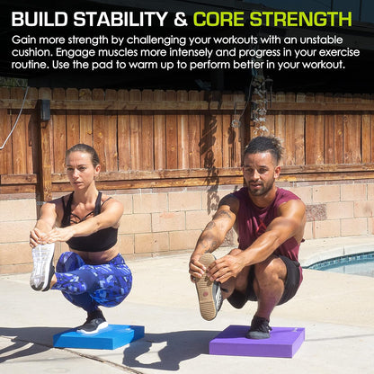 ProsourceFit Exercise Balance Pad – Large Cushioned Non-Slip Foam Mat & Knee Pad for Fitness, Stability Training, Physical Therapy, Yoga 15"x19"
