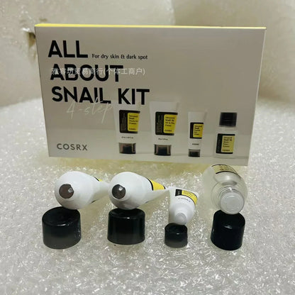Snail Travel Skincare Set – 4-Piece Moisturizing & Brightening Kit for Dry Skin and Dark Spots